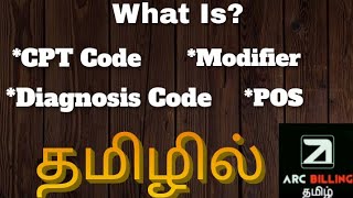 CPT Modifier POS and Diagnosis code explained in Tamil   AR Training   Arc Billing Tamil [upl. by Rozele]