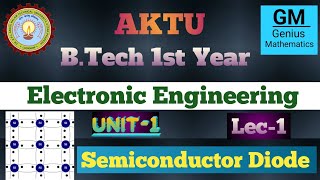 Unit1  Lec1  Electronic Engg  Semiconductor Diode  btech 1st year [upl. by Adnawaj]