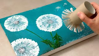 Toilet Paper Rolls Dandelion Painting Technique for Beginners [upl. by Jed]