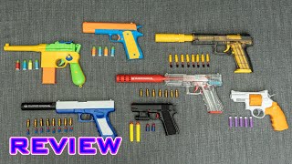 REVIEW Cheap Amazon Toy Foam Pistols  Group Review [upl. by Mariya]