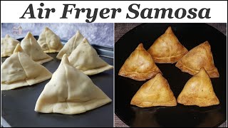 Air Fryer Aloo Samosa  Air Fried Veg Samosa Recipe [upl. by Buatti]