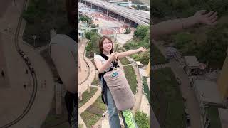 5032Bungee 😱🥲😳😲Jumping With Rope In Beautiful Place Adventures shorts [upl. by Ilrebmik40]