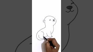 Baby sea otter easy drawing art drawing artjanag shorts shortvideo trending trendingshorts [upl. by Aggarwal]