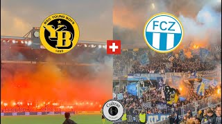 Pyroshow und krasser Südkurve Auswärtssupport  Young Boys v FC Zürich [upl. by Willock]