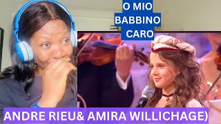 10 year old Amira Willighagen amp André Rieu singing  0 Mio Babbino Caro  FIRST TIME REACTION [upl. by Moyer312]