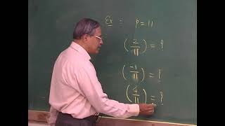 Number Theory Lecture24 by Prof S A Katre  Legendre Symbol and Quadratic Reciprocity Law [upl. by Market]