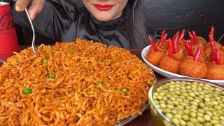 ASMR EATING MAGGI MASALA KOREAN STYLEFIREBALL PANIPURI SPICY FODD VIDEOS [upl. by Lindie370]