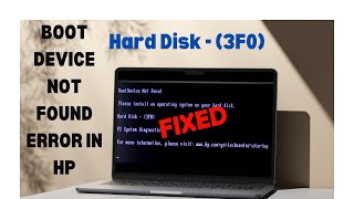 Boot Device Not Found Error In HP Laptop Fixed  Hard Disk  3F0 [upl. by Amjan]