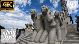 Summer in Oslo Norway  July 2022  Virtual tour of Vigelandsparken Vigeland Park  4K 60fps [upl. by Locke760]