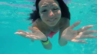 Girl in the pool Gouves Crete Greece 2016 GOPRO Astirbeach Hotel [upl. by Eelimaj]