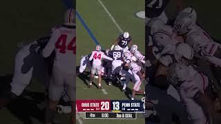 Ohio State With The Impressive Goal Line Stand ohiostatefootball pennstatefootball cfb [upl. by Ahsimot476]