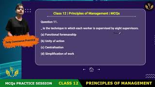 PRINCIPLES OF MANAGEMENT ॥ CLASS 12 ॥ MCQS ॥ BUSINESS STUDIES ॥ COMMERCE [upl. by Drucy]