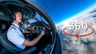 360° Airline Cockpit View FULL Flight  Dallas  Miami  American Eagle E145 [upl. by Gnas]