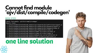 How to Fix quotCannot Find Module ajvdistcompilecodegenquot Error in react  one line soltution [upl. by Kcor]