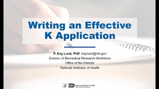 Writing an Effective quotKquot Application [upl. by Vinita886]