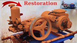 Genius Craftsman Restoration Old Damaged High Pressure Car Wash Water Pump Back to Like New [upl. by Werdnael]