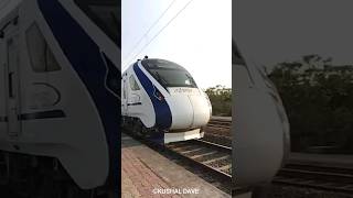 Gandhinagar Capital Mumbai Central Vande Bharat Express Crossing Gandhi Smriti Railway Station [upl. by Juanita]