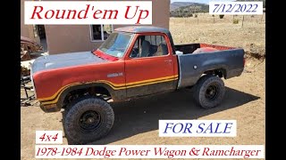 FOR SALE 1978 1984 Dodge 4x4 Power Wagon amp Ramcharger 4X4 [upl. by Adel]