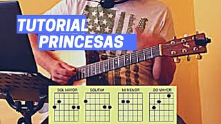 TUTORIAL como TOCAR princesas PEREZA cover y ACORDES para GUITARRA [upl. by Gillett]