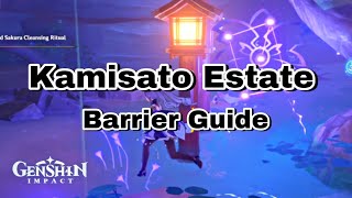 Kamisato Estate Barrier Guide  Cleansing Defilement World Quest Genshin Impact [upl. by Selrahcnhoj757]