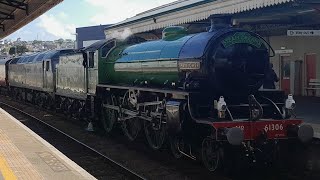 Mayflower 61306 arrive into Paignton working 1Z62 1635 1Z62 1635 Kingswear to London Paddington [upl. by Nirej]