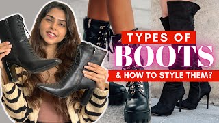 Types of BOOTS Every GIRL Should Know amp How to Style them [upl. by Eaned523]