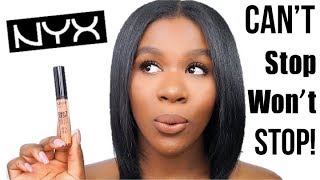 NEW NYX CANT STOP WONT STOP CONCEALER l REVIEW  DEMO [upl. by Hoffman]