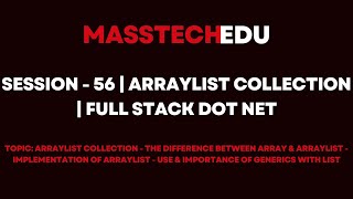 Session  56  ArrayList Collection  Full Stack Dot Net [upl. by Doowron540]