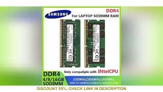 SAMSUNG Memory DDR4 SODIMM RAM 4GB 8GB 3200MHz 16GB 2666Mhz 2400MHz Ram Laptop Memoria For Intel CPU [upl. by Etteuqaj]