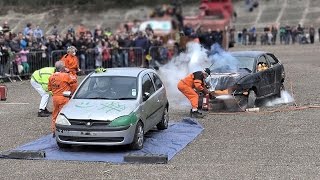 Emergency Services Day 2016 Brooklands Museum Part 3 Staged Racing Incident [upl. by Anailuj]