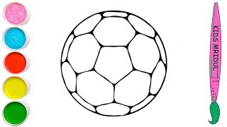 Simple Soccer Ball Drawing painting and Coloring  Learn colors for children Toddlers Kids [upl. by Ck622]