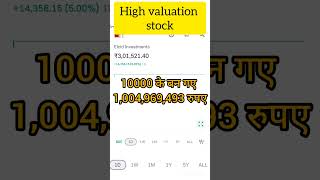 Hgh Valuation stock  10000 के बन गए1004969493 रुपए stockmarket shorts money Market [upl. by Pomona]