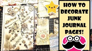 SIMPLE TIPS TO DECORATE JUNK JOURNAL PAGES The Paper Outpost [upl. by Cherish]