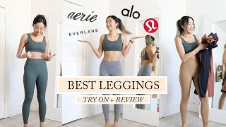 BEST LEGGINGS Try On  Review Lululemon Alo Yoga Everlane Aerie [upl. by Herates811]