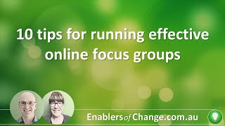 Ten tips for running effective online focus groups [upl. by Shaughnessy]