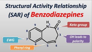 Structural Activity RelationshipsSAR of Benzodiazepines  Lorazepam clonazepam [upl. by Ennyrb764]