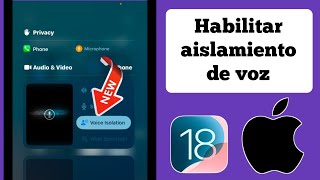 Cómo activar el aislamiento de voz en iPhone iOS 18 [upl. by Martica]