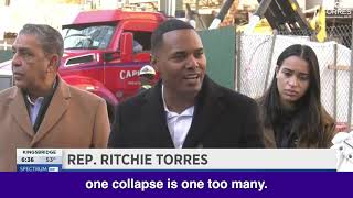 Rep Ritchie Torres Remarks on Bronx Building Collapse NY1 [upl. by Nimrahc]