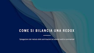 Come bilanciare le reazioni redox [upl. by Stretch]