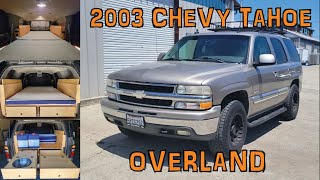 2003 Chevy Tahoe 4x4 Overland Solar Camper Build 18 [upl. by Anaxor93]