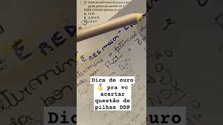 PILHAS ELETROQUÍMICA Segue e assiste a aula ⚗️enem eletroquimica química shorts pilha pilhas [upl. by Noivert]