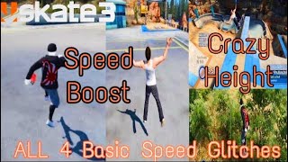 SKATE 3 ALL 4 BASIC SPEED GLITCHES TUTORIAL 2024 [upl. by Tice]