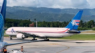 BOEING 767 OPERANDO EN EL AEROPUERTO CIBAO Y EL AEROPUERTO LAS AMERICAS  aviation boeing airport [upl. by Maurilia924]