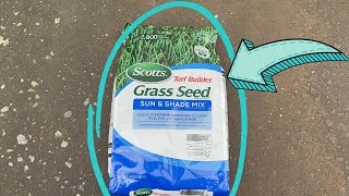 Scotts Turf Builder Grass Seed Sun amp Shade Mix WaterSmart Plus Coating Technology 1 Minute Review [upl. by Eitsud]