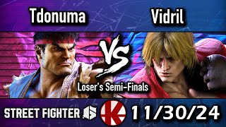 SF6  Tdonuma Ryu vs Vidril Ken  Losers SemiFinals [upl. by Carleen405]