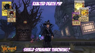 Wizard101 Exalted Death PVP  Shield Spammer holds another L [upl. by Annaierb358]