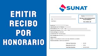 Emitir Recibo por Honorarios Electronico 2024  SUNAT [upl. by Knox]