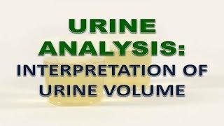 URINE ANALYSIS Interpretation of urine volume [upl. by Kreda]