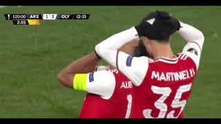 Aubameyang miss vs Olympiacos is hilarious shorts footballshorts football [upl. by Akit]