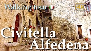 Civitella Alfedena Abruzzo Italy【Walking Tour】History in Subtitles  4K [upl. by Woermer]